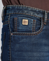 FS 112 – Flying Shark "Minimal Deep Indigo" Saddle Stitch Denim