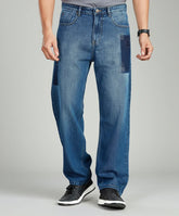 FS018 Medium Blue Loose Fit Jeans