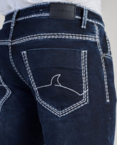 FS139 Men’s Dark Blue Saddle Stitch Jeans
