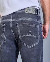 FS153 Flying Shark Men’s Saddle Stitch Denim Jeans – Graphite Grey Wash