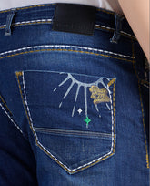 FS138 – Flying Shark Men’s Deep Blue Vintage Graphic Denim