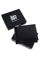 Flying Shark Black Leather Wallet – Elegance Meets Functionality