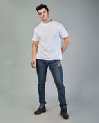 Men’s Custom Prints Contrast saddle stitching Denim Jeans
