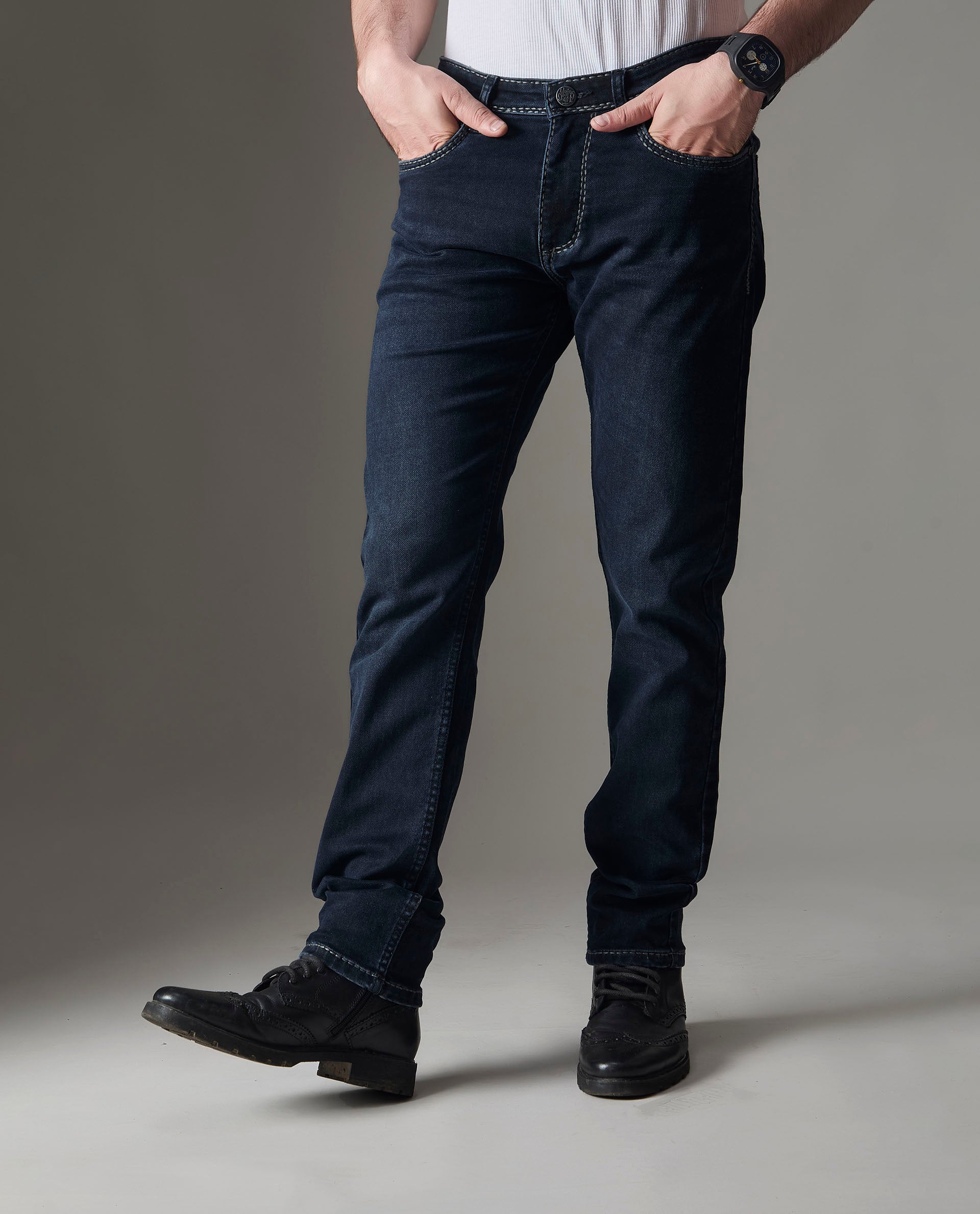 FS130 Flying Shark Men’s Slim Fit Carbon Black Jeans