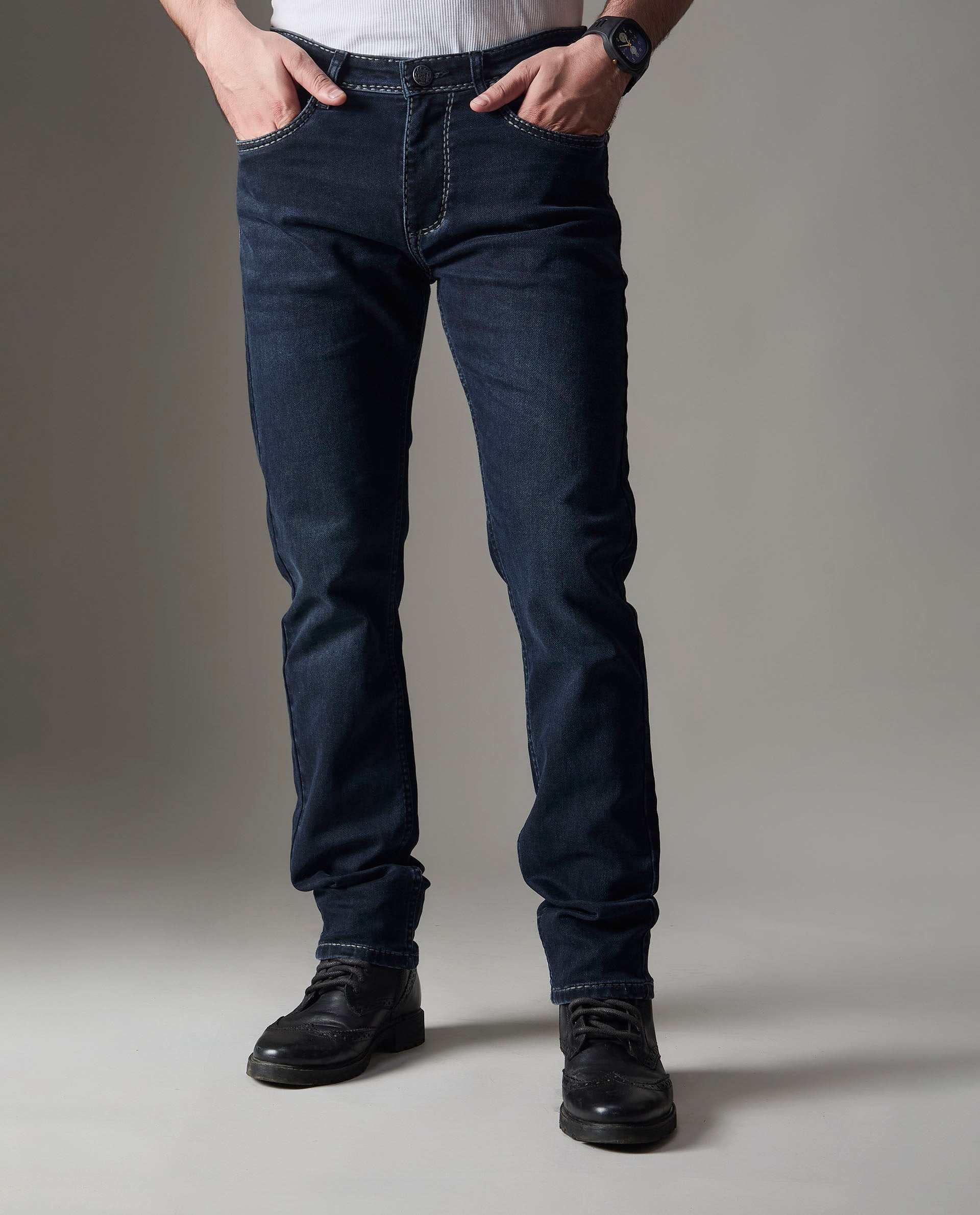 FS130 Flying Shark Men’s Slim Fit Carbon Black Jeans
