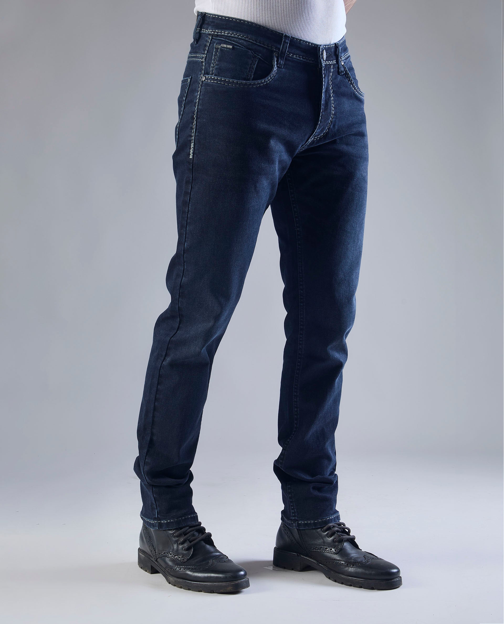 FS130 Flying Shark Men’s Slim Fit Carbon Black Jeans