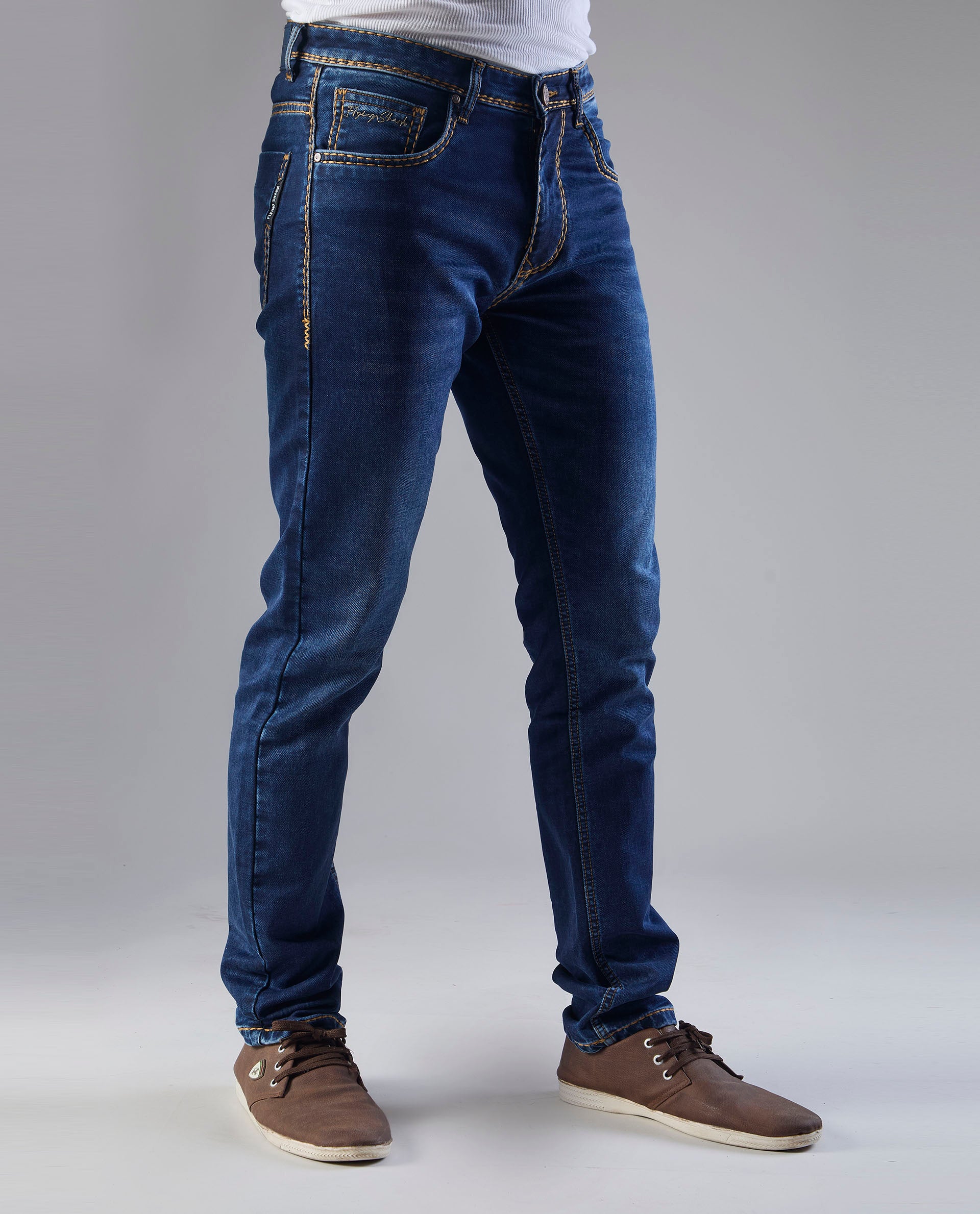 FS 129 Flying Shark Men’s Bold Stitch Dark Wash Jeans