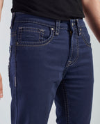 Flying Shark Men's Navy Bootcut Jeans with Signature Saddle Stitch Flying Shark