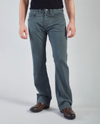 Flying Shark Men's Olive Green Bootcut Jeans with Signature Saddle Stitch Flying Shark