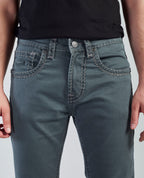 Flying Shark Men's Olive Green Bootcut Jeans with Signature Saddle Stitch Flying Shark