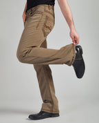 Flying Shark Men's Khaki Bootcut Jeans with Signature Saddle Stitch Flying Shark