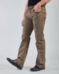 Flying Shark Men's Khaki Bootcut Jeans with Signature Saddle Stitch Flying Shark