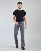 Flying Shark Men's Grey Bootcut Jeans with Signature Saddle Stitch Flying Shark