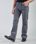 Flying Shark Men's Grey Bootcut Jeans with Signature Saddle Stitch Flying Shark