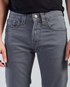 Flying Shark Men's Grey Bootcut Jeans with Signature Saddle Stitch Flying Shark