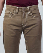 Khaki Straight Regular Fit Jeans Flying Shark