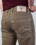 Khaki Straight Regular Fit Jeans Flying Shark