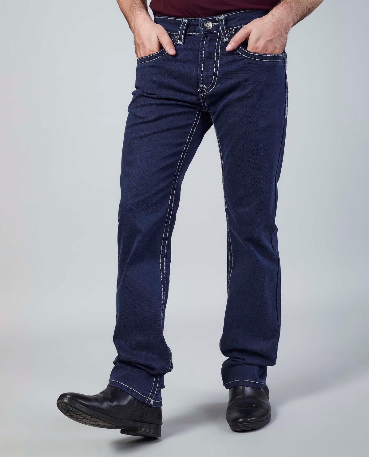 Dark Blue Straight Regular Fit Jeans Flying Shark