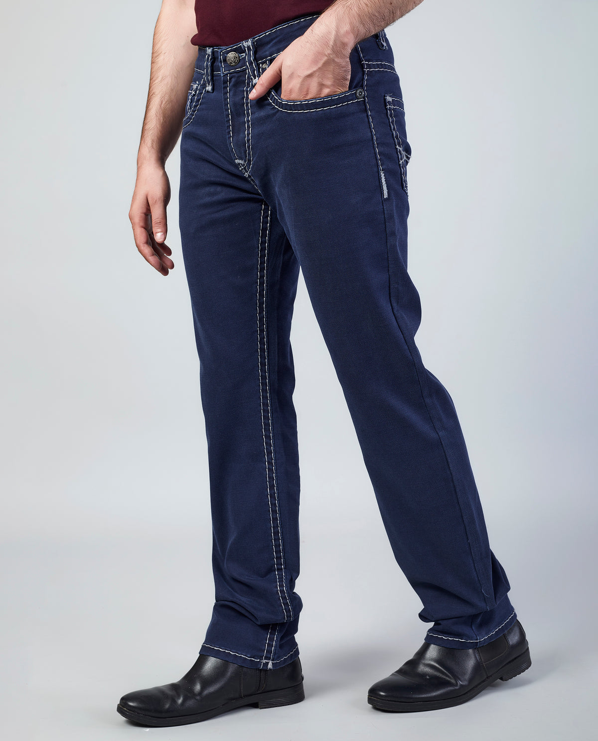 Dark Blue Straight Regular Fit Jeans Flying Shark