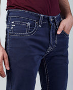 Dark Blue Straight Regular Fit Jeans Flying Shark
