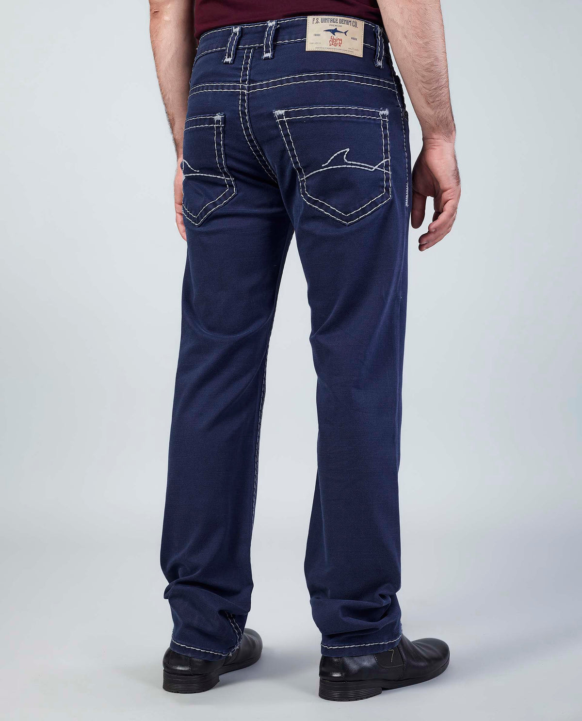 Dark Blue Straight Regular Fit Jeans Flying Shark
