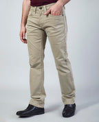 Cream Beige Straight Regular Fit Jeans Flying Shark