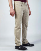 Cream Beige Straight Regular Fit Jeans Flying Shark