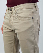 Cream Beige Straight Regular Fit Jeans Flying Shark