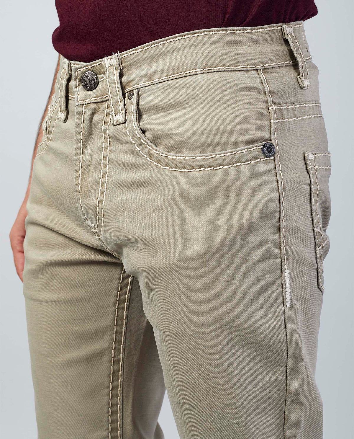 Cream Beige Straight Regular Fit Jeans Flying Shark