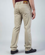Cream Beige Straight Regular Fit Jeans Flying Shark