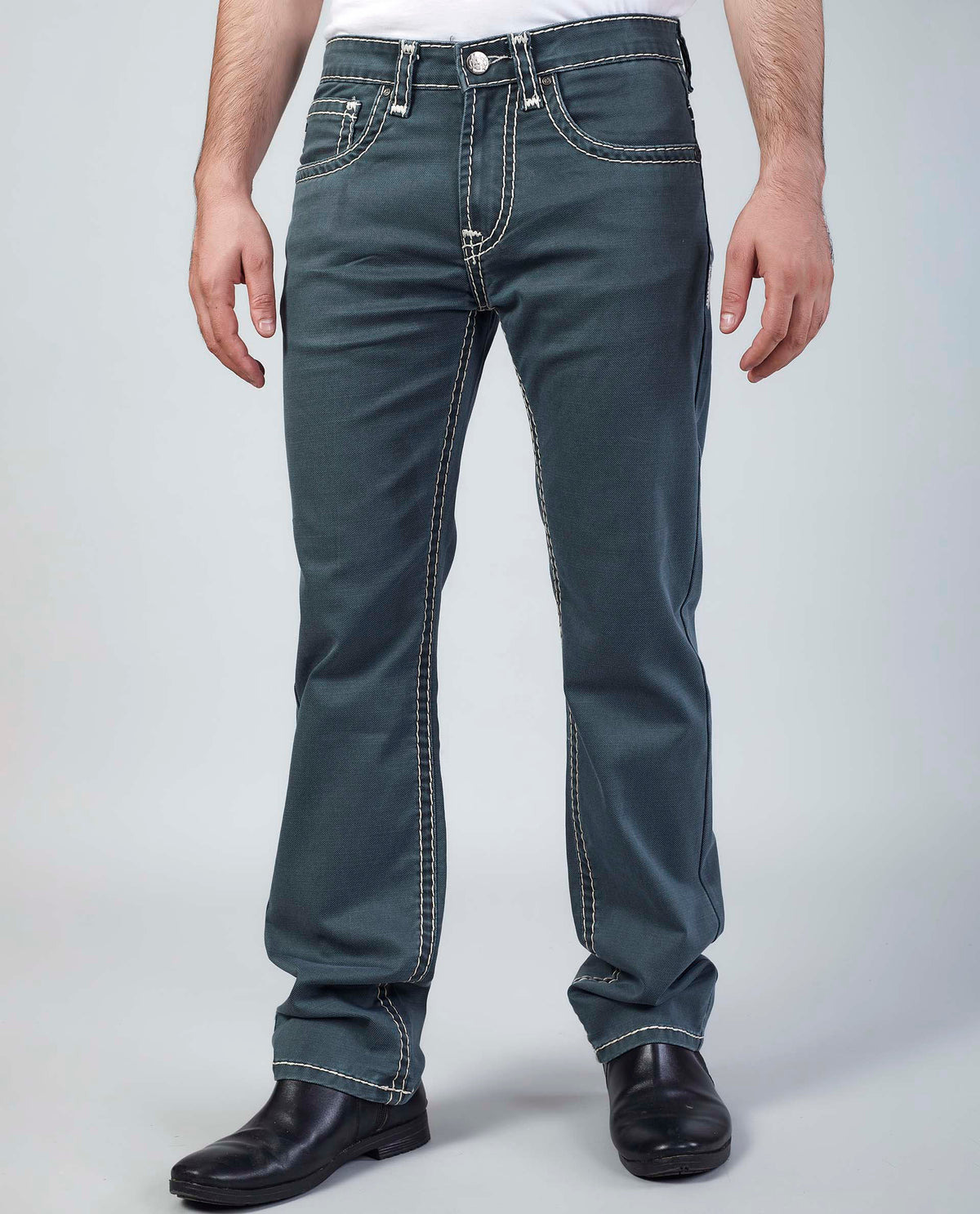 Olive Straight Regular Fit Jeans Flying Shark