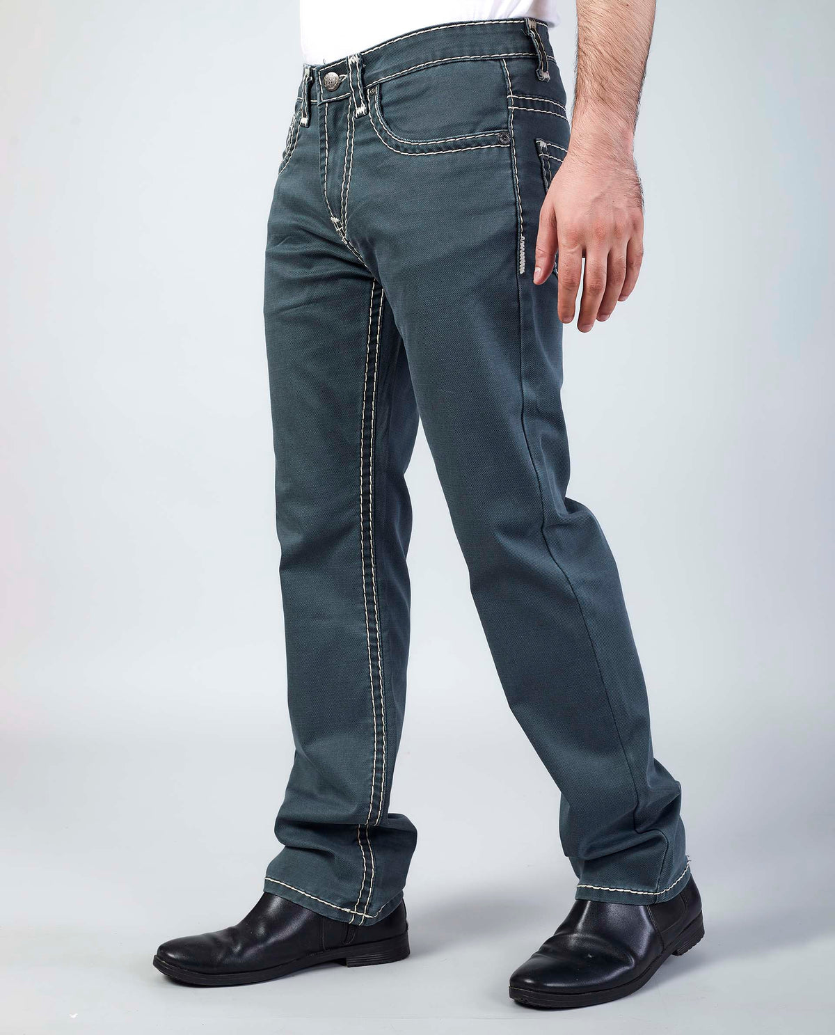 Olive Straight Regular Fit Jeans Flying Shark