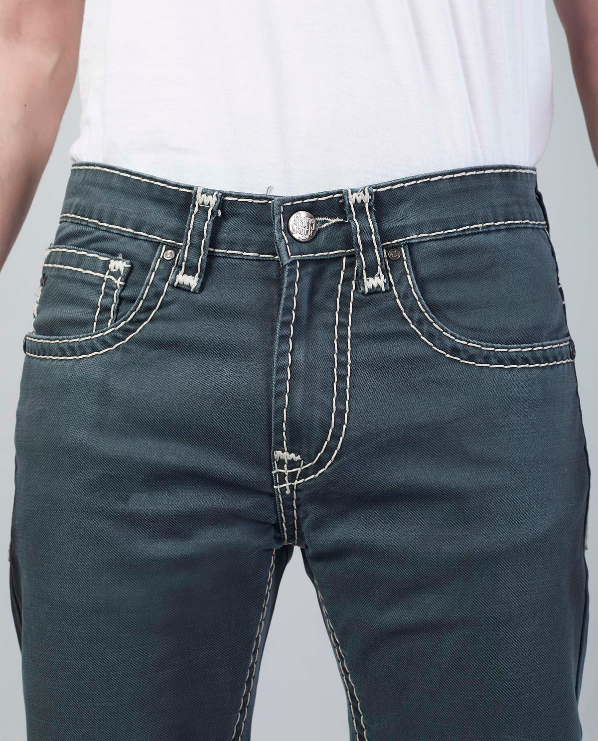 Olive Straight Regular Fit Jeans Flying Shark