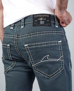 Olive Straight Regular Fit Jeans Flying Shark