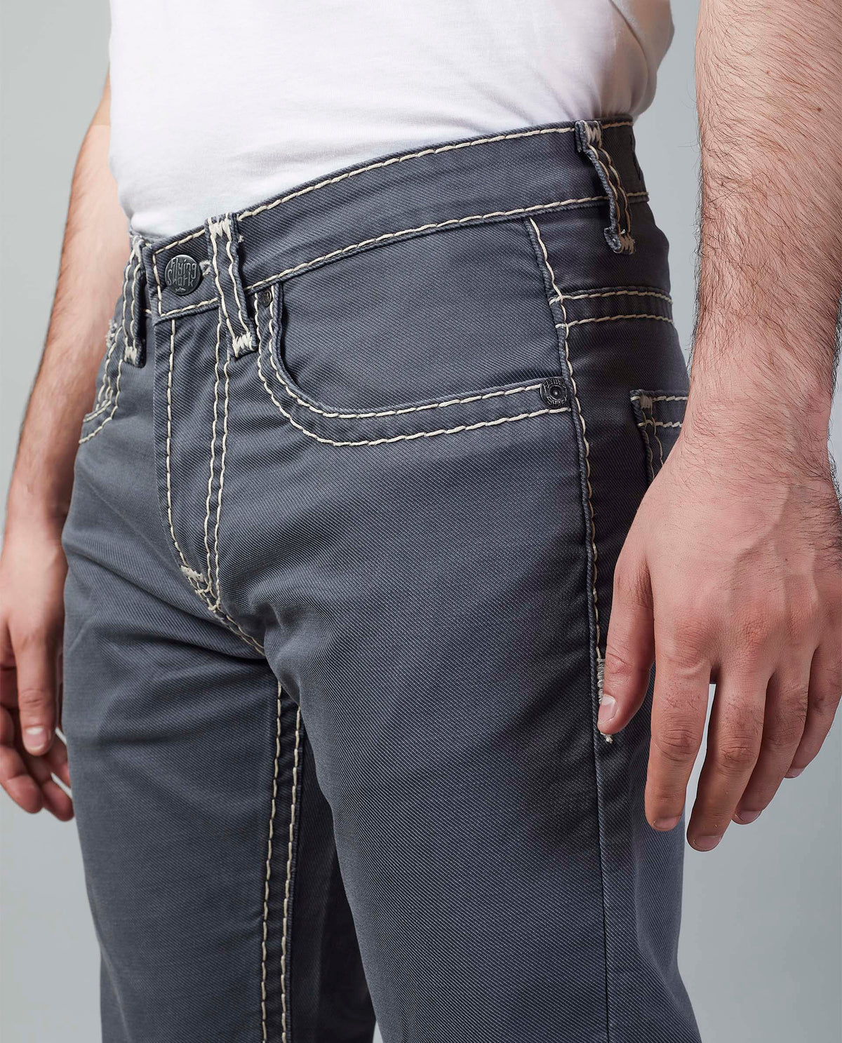 Grey Straight Regular Fit Jeans Flying Shark