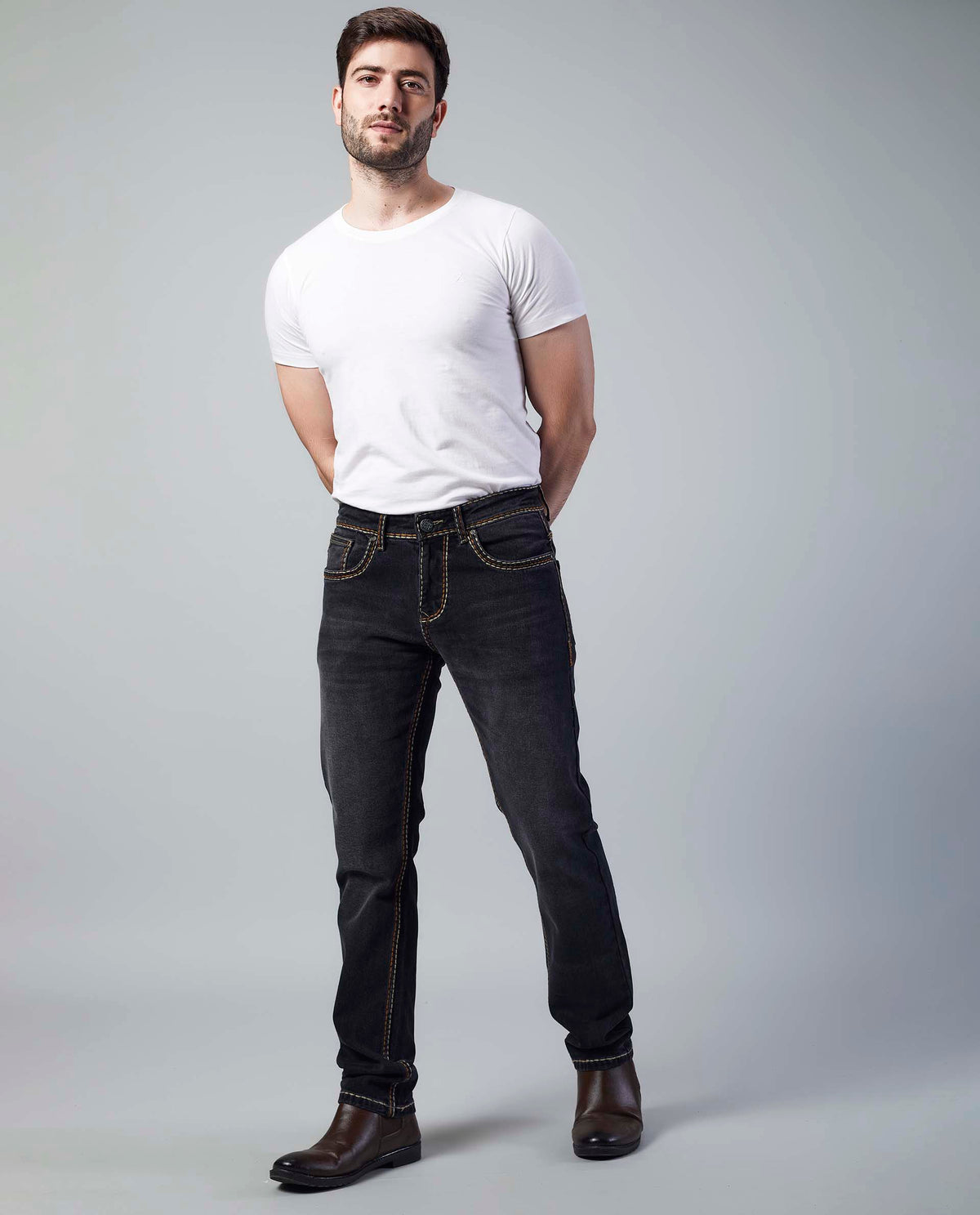 Deep Washed Black Slim Regular Fit Jeans Flying Shark