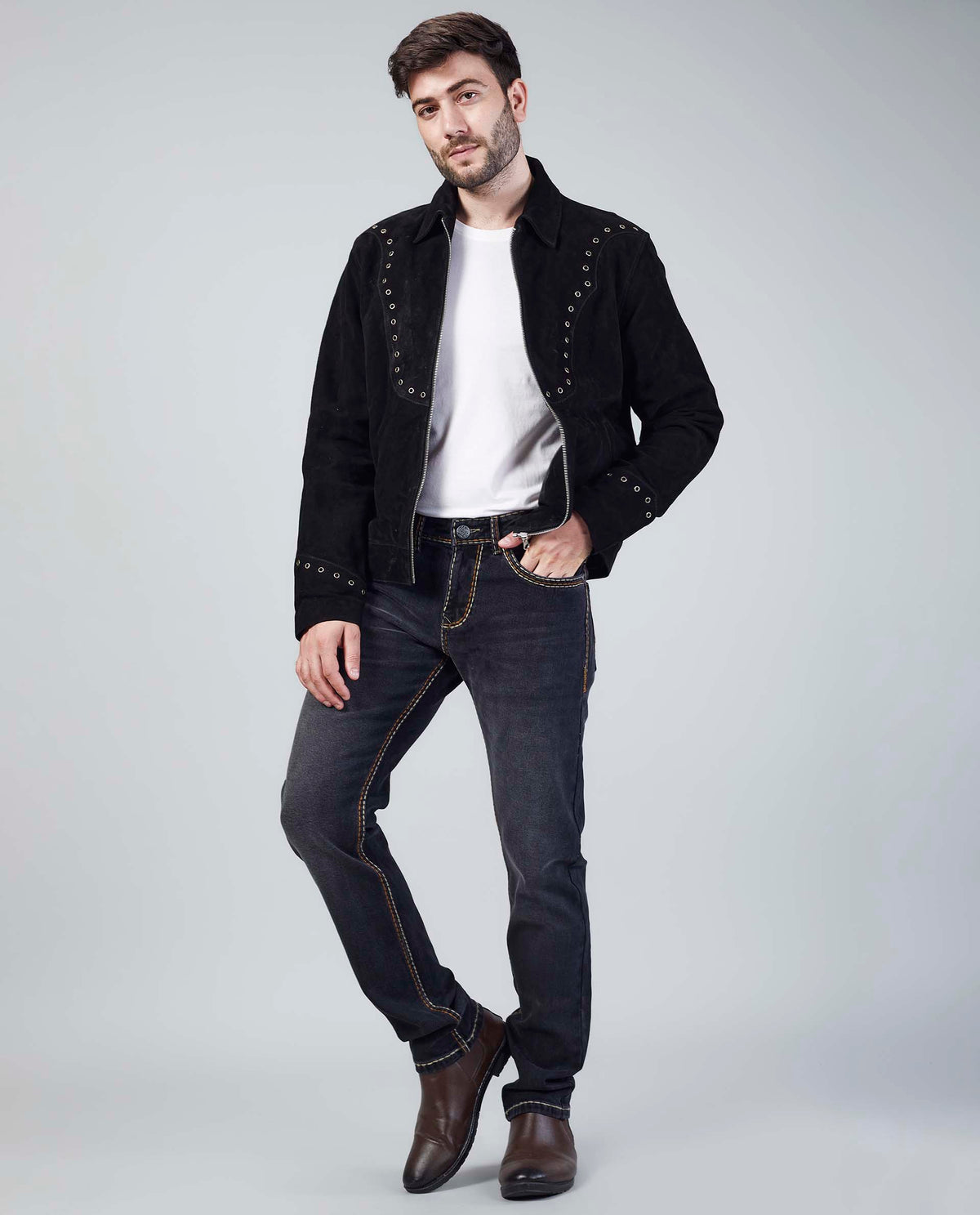 Deep Washed Black Slim Regular Fit Jeans Flying Shark