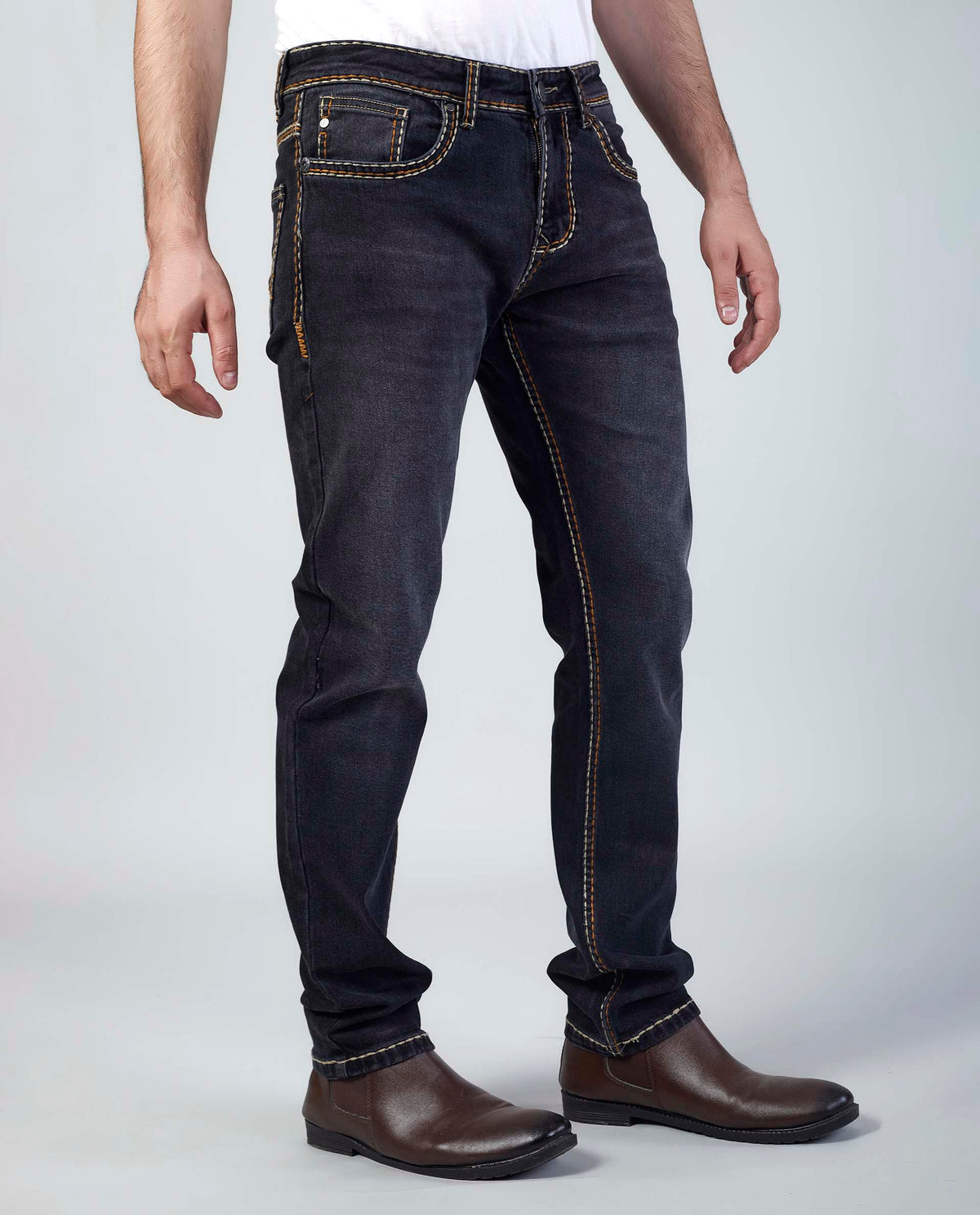 Deep Washed Black Slim Regular Fit Jeans Flying Shark