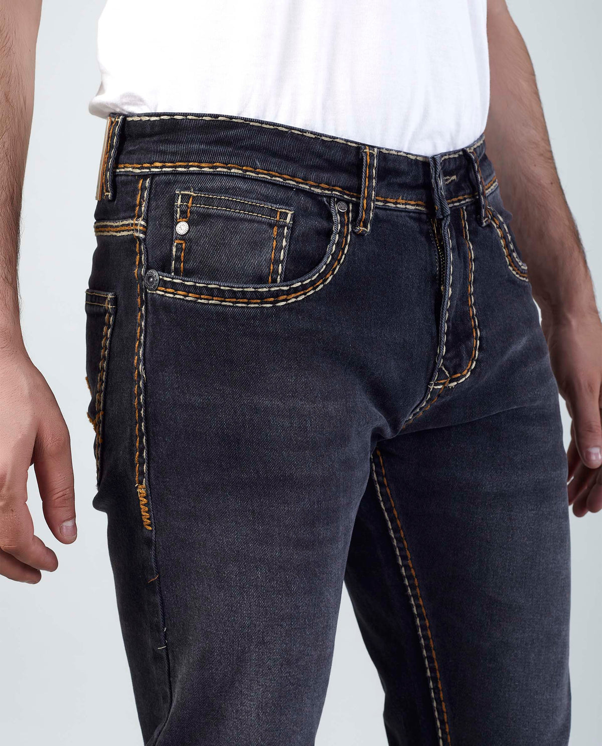 Deep Washed Black Slim Regular Fit Jeans Flying Shark