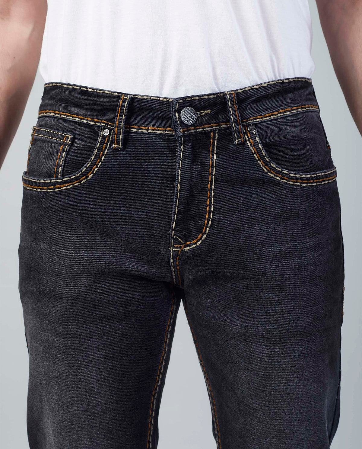 Deep Washed Black Slim Regular Fit Jeans Flying Shark