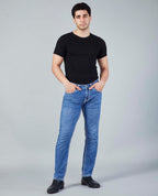 Flying Shark Men's Ice Blue Saddle Stitch Jeans Flying Shark