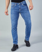 Flying Shark Men's Ice Blue Saddle Stitch Jeans Flying Shark