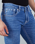 Flying Shark Men's Ice Blue Saddle Stitch Jeans Flying Shark