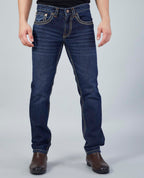 Flying Shark Men's Dark Indigo Saddle Stitch Jeans Flying Shark