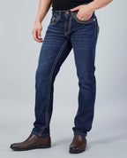 Flying Shark Men's Dark Indigo Saddle Stitch Jeans Flying Shark