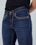 Flying Shark Men's Dark Indigo Saddle Stitch Jeans Flying Shark
