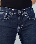 Flying Shark Men's Midnight Blue Saddle Stitch Jeans Flying Shark