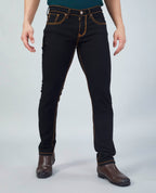 Flying Shark Onyx Black Saddle Stitch Jeans Flying Shark