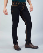 Flying Shark Onyx Black Saddle Stitch Jeans Flying Shark