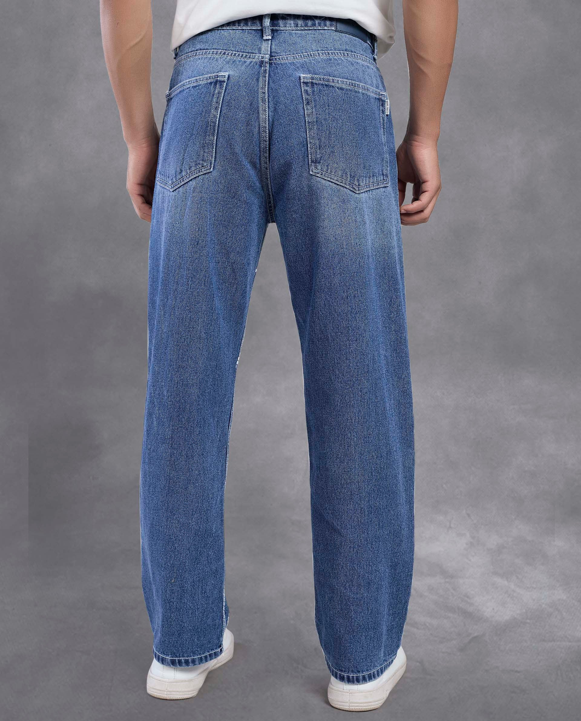 Vertical Stitch Pattern Denim Jeans - FS123
